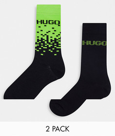 Набор из 2 пар носков зеленого и черного цветов Hugo-Черный