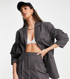 Блейзер темно-серого цвета в мужском стиле ASOS DESIGN Tall-Серый