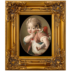 Репродукция картины «портрет мальчика с полишинелем» (object desire) бежевый 34x40x5 см.