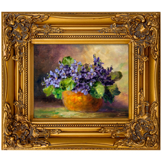 Репродукция картины «фиалки» (object desire) фиолетовый 34x40x5 см.