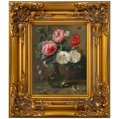 Репродукция картины «цветочный натюрморт» (object desire) розовый 34x40x5 см.