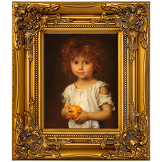 Репродукция картины «рыжеволосая девочка с апельсином» (object desire) коричневый 34x40x5 см.
