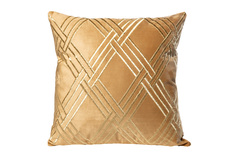 Подушка с вышивкой ромбы золото (garda decor) золотой 45x45 см.