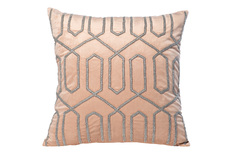 Подушка с бисером геометрия розовая/серебро (garda decor) розовый 45x45 см.