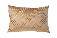 Подушка с вышивкой ромбы (garda decor) коричневый 60x40 см.