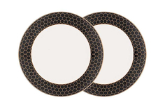 Набор тарелок закусочных harmony чёрно-золотая деколь 2 шт (garda decor) черный