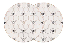 Набор тарелок обеденных harmony пчёлы 2 шт (garda decor) белый