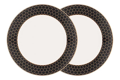 Набор тарелок обеденных harmony чёрно-золотая деколь 2 шт (garda decor) черный
