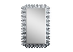 Зеркало прямоугольное с зеркальными вставками (garda decor) серебристый 120x77 см.
