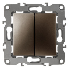 Выключатель Эра Серия 12 12-1104-13, 2-клавишный, установка скрытая, IP20, бронза ERA