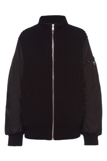 Черная комбинированная куртка Prada