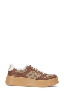 Коричневые комбинированные кроссовки Gucci