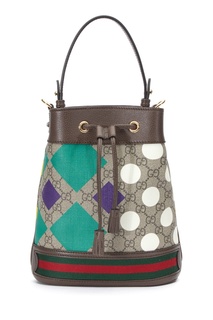 Сумка-ведро в стиле пэчворк Ophidia GG Gucci