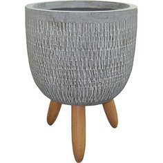 Горшок керамика с ножками серый D28 H40,5 см 802293 Без бренда