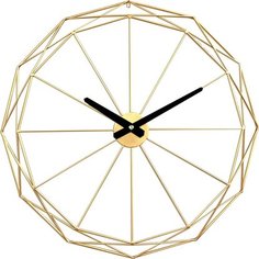 Часы настенные 40х6 см золотистые Без бренда