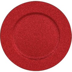 Поднос пластик блестящий красный D33 см Без бренда