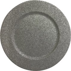 Поднос пластик блестящий серебро D33 см Без бренда