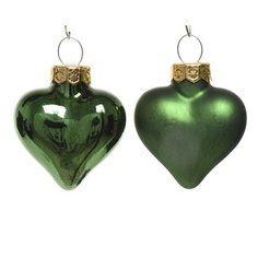 Набор сердец Decoris зеленые 6 см 12 шт