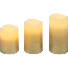 Набор 3 свечи LED золото на батар 18 см Без бренда