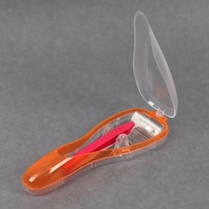 Контейнер для бритвы, с крышкой, 17,5 × 5,8 × 3,5 см, цвет прозрачный/оранжевый Queen Fair