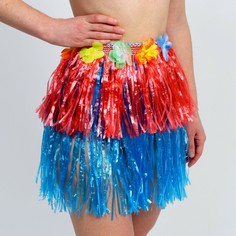 Гавайская юбка, 40 см, двухцветная красно-синяя Страна Карнавалия