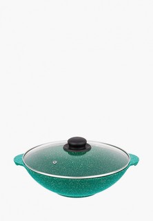 Сотейник Elan Gallery ВОК 3 л 28 см ГАРМОНИЯ ВКУСА Изумруд с крышкой D28