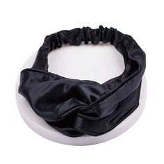 Повязка-бандо Ayris Silk из натурального шёлка, цвет глубокий черный