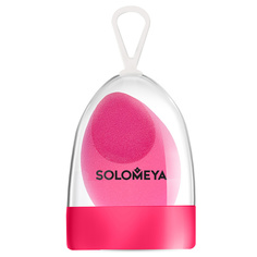 Косметический спонж для макияжа со срезом Розовый Flat End blending sponge Pink Solomeya