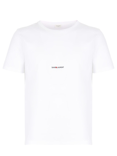 Футболка хлопковая с логотипом Saint Laurent