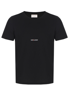 Футболка хлопковая с логотипом Saint Laurent