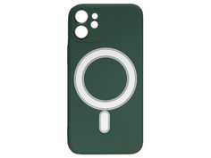 Чехол Luazon для APPLE iPhone 12 Mini MagSafe Silicone Dark Green 6852575