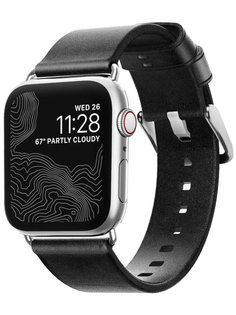 Аксессуар Ремешок Nomad для APPLE Watch 44-42mm Modern Strap Black-Silver NM1A41SM00