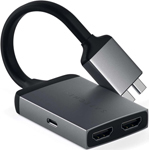 Адаптер Satechi Type-C Dual HDMI Adapter для MacBook с двумя портами USB-C серый космос (ST-TCDHAM)