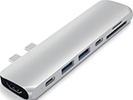 USB-хаб Satechi Aluminum Pro Hub для Macbook Pro (USB-C) серебристый (ST-CMBPS)