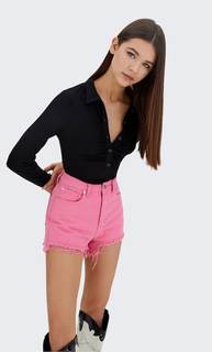 Stradivarius Джинсовые Шорты С Разрывами Цвет Фуксии 38