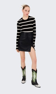 Stradivarius Мини-Юбка Из Искусственной Кожи Черный 40