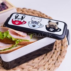 Контейнер пищевой для обеда пластик, 0.5,0.5 л, 9 см, Idea, Бульдоги, М 1233