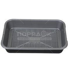 Туалет-лоток для кошек с сеткой, мелкий, перламутровый, Интеко, №1