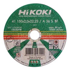 Круг отрезной по металлу, Hikoki, диаметр 150 мм, 2 мм, посадочный диаметр 22 мм, A36