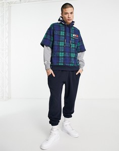 Зеленый худи в стиле oversized в шотландскую клетку AAPE By A Bathing Ape x Tommy Hilfiger-Зеленый цвет