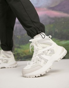 Белые высокие кроссовки на массивной подошве с резиновыми вставками ASOS DESIGN-Белый