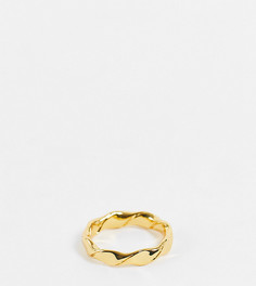Витое кольцо с позолотой 14 карат ASOS DESIGN Curve-Золотистый
