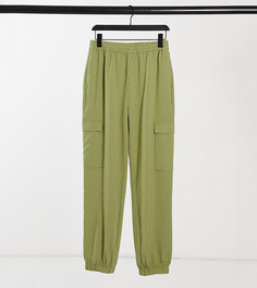 Зеленые брюки карго унисекс в утилитарном стиле в клетку COLLUSION-Зеленый