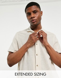 Бежевая свободная рубашка из кружева в стиле кроше с короткими рукавами ASOS DESIGN-Белый
