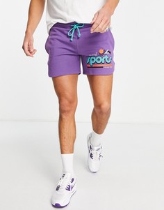Фиолетовые шорты для бега с графическим принтом (от комплекта) ASOS Actual-Фиолетовый цвет