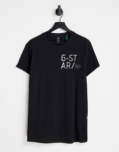 Черная футболка с принтом G-Star-Черный