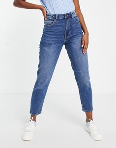 Темные джинсы в винтажном стиле Bershka-Голубой
