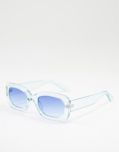 Голубые солнцезащитные очки в прямоугольной оправе в стиле унисекс Jeepers Peepers-Голубой