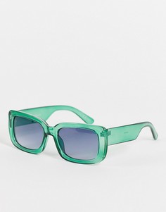 Солнцезащитные очки в прямоугольной зеленой оправе в стиле унисекс Jeepers Peepers-Зеленый цвет