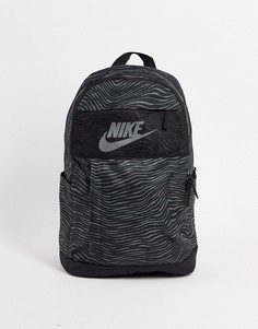 Рюкзак с зебровым принтом черного/серого цвета Nike Elemental-Серый